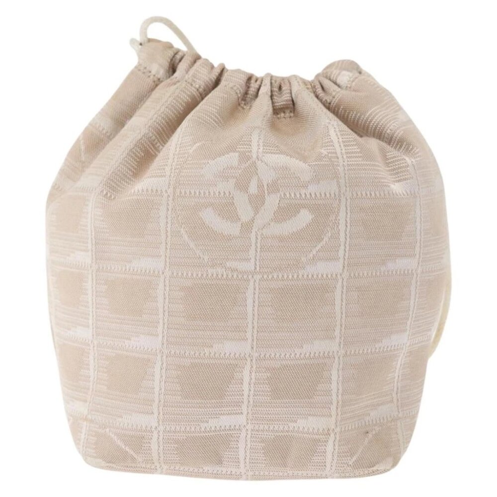 CHANEL New Travel Line Pouch Nylon Beige CC - Picture 2 of 16